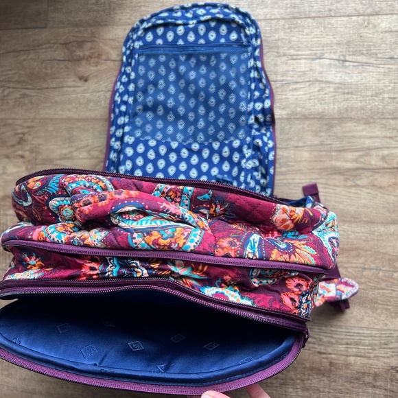 Vera Bradley Berry Berry Paisley Campus Backpack Vera Bradley Campus Laptop Backpack - Very Berry Paisley  main image 4